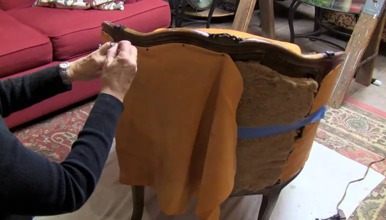 how to reupholster a curved back chair